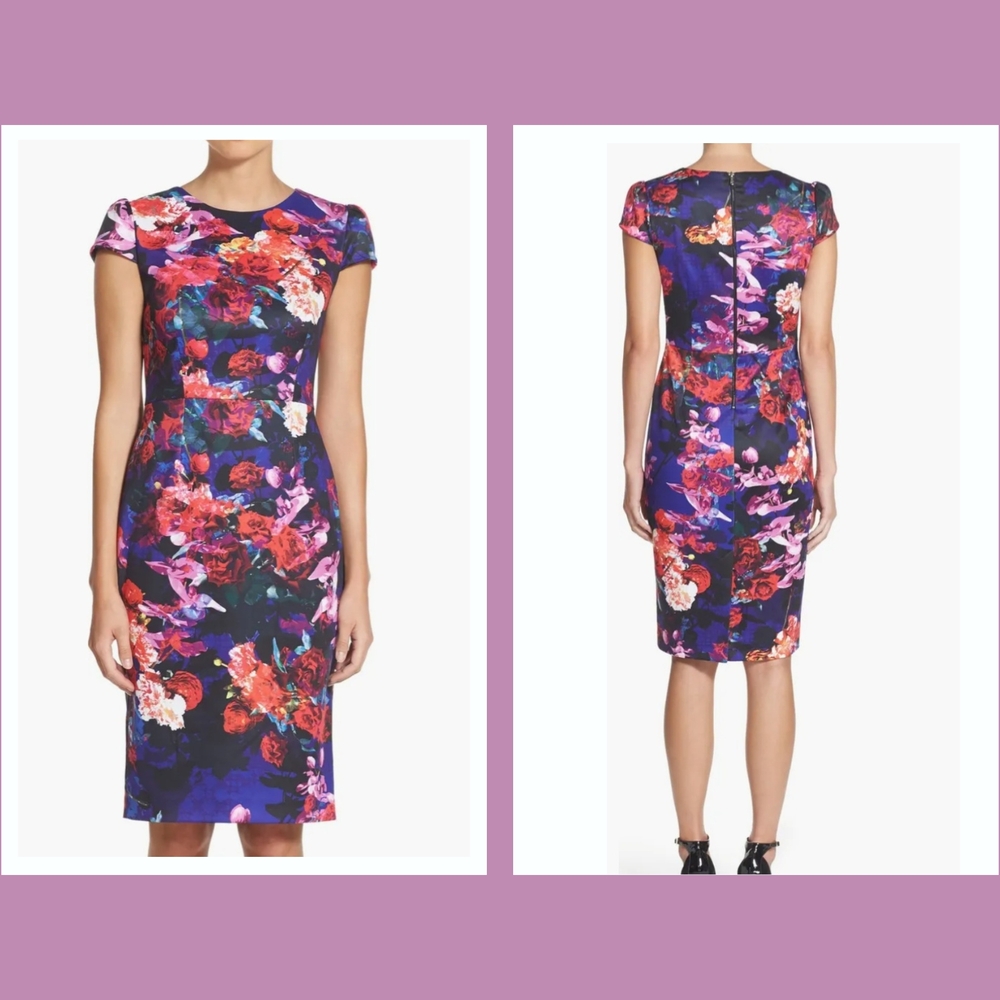 Betsey Johnson Midi Floral Watercolor Dress